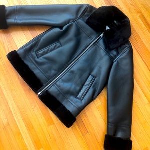 Faux Shearling leather oversized coat